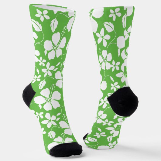 CHAUSSETTE HULA HAÏIENNE (HIBISCUS) LIME (Angulaire)