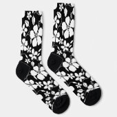 CHAUSSETTE HULA HAÏIENNE (HIBISCUS) NOIR (Droite)