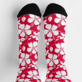 CHAUSSETTE HULA HAÏIENNE (HIBISCUS) ROUGE (Haut)