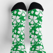 CHAUSSETTE HULA HAÏIENNE (HIBISCUS) VERT (Haut)