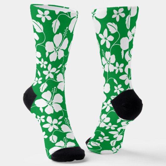 CHAUSSETTE HULA HAÏIENNE (HIBISCUS) VERT (Angulaire)