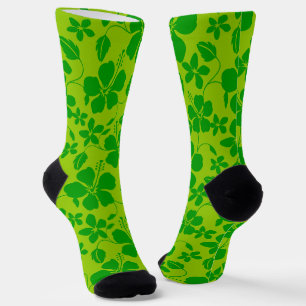 CHAUSSETTE HULA HAWAIEN (HIBISCUS) CITRON VERT