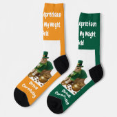 Chaussette Humour de chat de trèfle de la Saint-Patrick (Gauche)