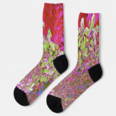 Chaussette Hydrangea Élégant Vert Chartreuse, Rose et Bleu (Gauche)