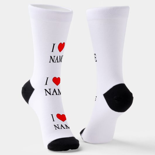 Chaussette I heart name (customisable) (Angulaire)