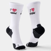 Chaussette I Heart Pickleball Pink and Red Pickleballs Heart (Angulaire)