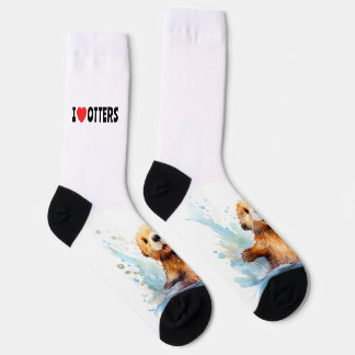 Chaussette I Lots Otter Mignonne Louter de mer dans l'eau Per