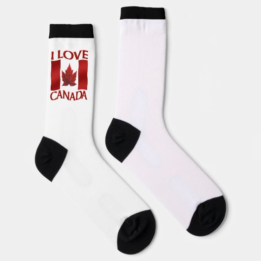 Chaussette I Love Canada Socks Canada Souvenirs Socks Custom (Droite)