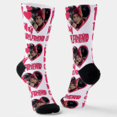 Chaussette I Love My Girlfriend Photo personnalisée (Angulaire)