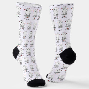 Chaussette I Love Samoyeds - Mignonne chien