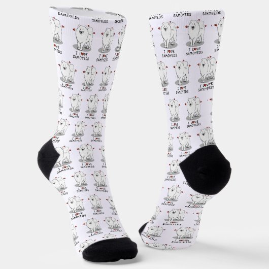 Chaussette I Love Samoyeds - Mignonne chien (Angulaire)