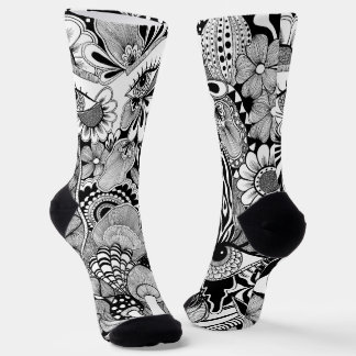 Chaussette I See It Differently – Monochrome Hand-Drawn Art