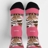 Chaussette Ice Cream Lover nom et couleur personnalisés (Haut)
