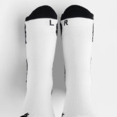 Chaussette Icône de patte de chien - Noir & Blanc (Haut)