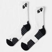 Chaussette Icône de patte de chien - Noir & Blanc (Gauche)