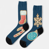 Chaussette Icônes de biscuits de Noël fantaisistes (Gauche)