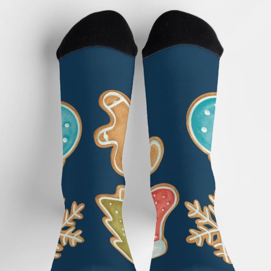 Chaussette Icônes de biscuits de Noël fantaisistes (Haut)