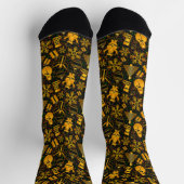 Chaussette Icônes de vacances d'or Noël (Haut)