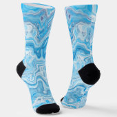 Chaussette Icy Glacier Blue Marble Texture Abstraite Liquide (Angulaire)