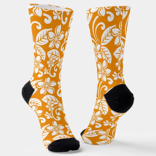 CHAUSSETTE ÎLE PLUMERIA (ORANGE) (Angulaire)