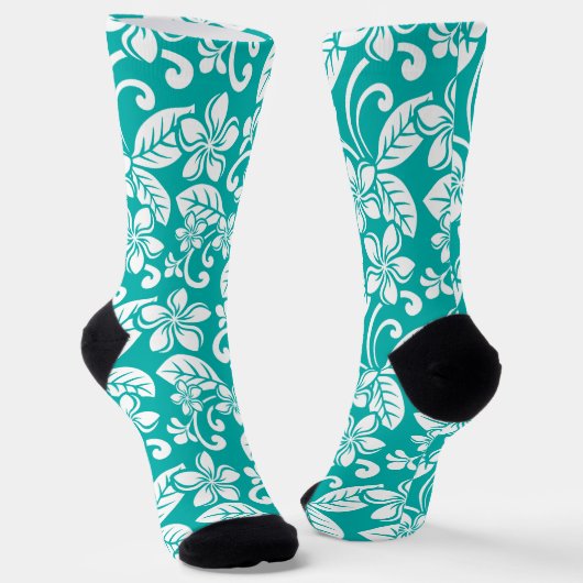 CHAUSSETTE ÎLE PLUMERIA (TURQUOISE) (Angulaire)