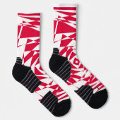 Chaussette Illusion abstraite rouge blanc (Droite)