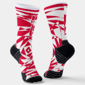 Chaussette Illusion abstraite rouge blanc (Angulaire)