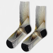 Chaussette Illusion d'optique abstrait 3D fractal avec profon (Gauche)