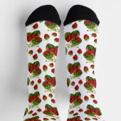Chaussette Illustration de fraise botanique Imprimer sur blan (Haut)