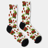 Chaussette Illustration de fraise botanique Imprimer sur blan (Droite)
