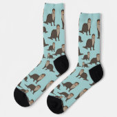 Chaussette Illustration de loutre mignonne (Gauche)