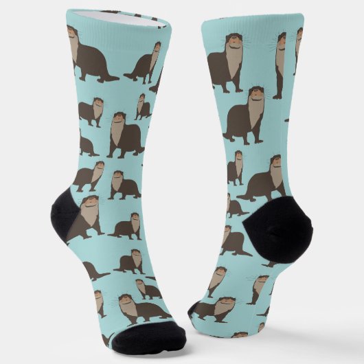 Chaussette Illustration de loutre mignonne (Angulaire)