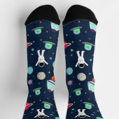 Chaussette illustration de motif spatial (Haut)