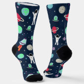 Chaussette illustration de motif spatial (Angulaire)