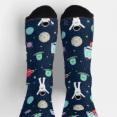 Chaussette illustration de motif spatial (Haut)
