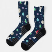 Chaussette illustration de motif spatial (Gauche)