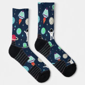 Chaussette illustration de motif spatial (Droite)