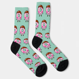 Chaussette Illustration de personnage de beignet saupoudré so
