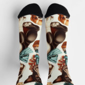 Chaussette Illustration Retro Cute Boston Terrier (Haut)