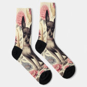 Chaussette Illustration sans couture Retro Xoloitzcuintle (Droite)