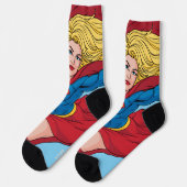 Chaussette Illustration Supergirl volant vers le haut (Gauche)