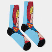 Chaussette Illustration Supergirl volant vers le haut (Droite)