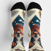 Chaussette Illustration vintage Australian Cattle Dog (Haut)