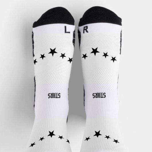Chaussette Image cinq étoiles Texte étoiles Imprimé Stylé Sup (Haut)