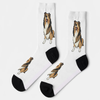 Chaussette Image de Sheltie dessin animé
