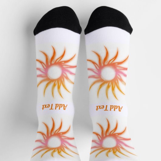 Chaussette Image de soleil Ajouter un texte imprimé charmant (Haut)
