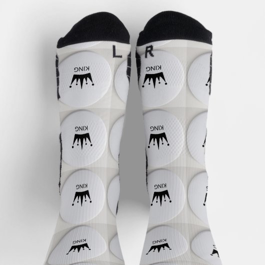 Chaussette Image King Text Circular Badge Imprimée Élégante (Haut)