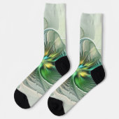 Chaussette Imaginaire coloré Moderne Fleur Abstraite Fractale (Gauche)