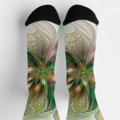 Chaussette Imaginaire coloré Moderne Fleur Fractale Abstraite (Haut)