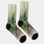 Chaussette Imaginaire coloré Moderne Fleur Fractale Abstraite (Droite)